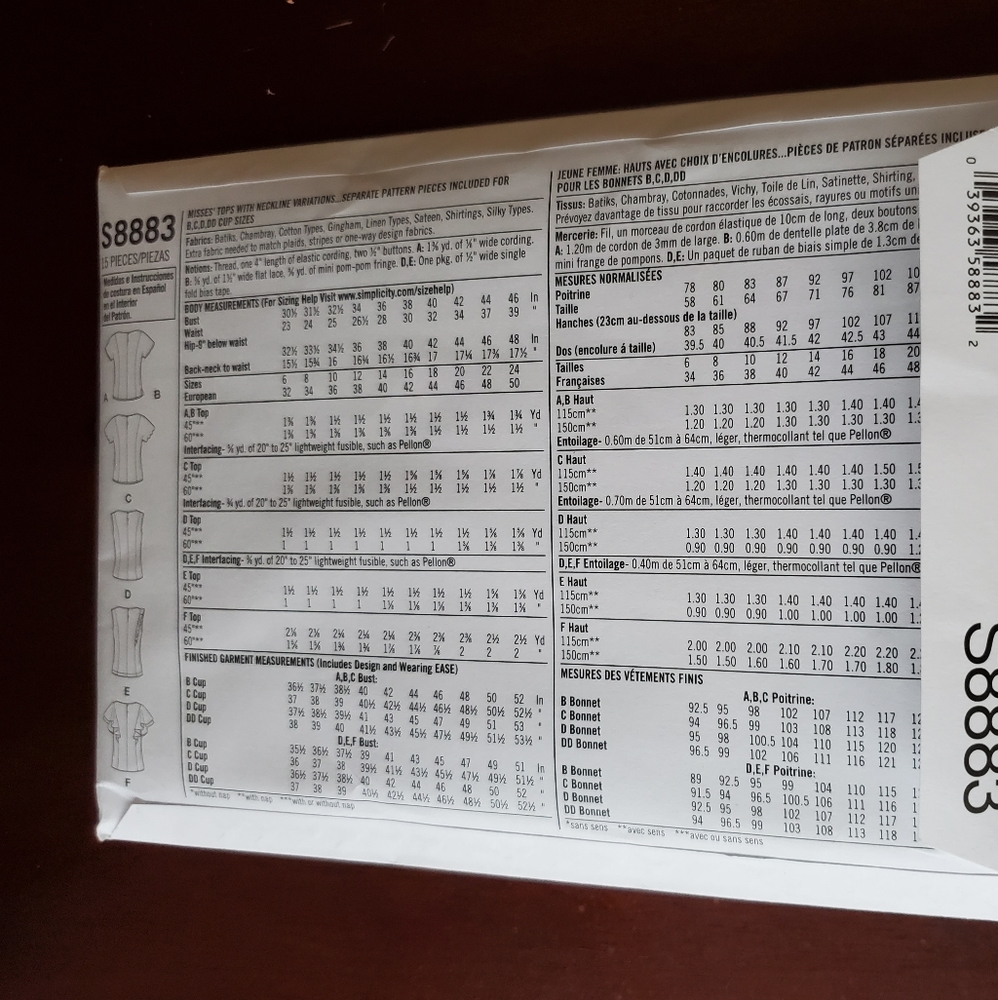 Simplicity pattern S8883 - Picture 3 of 3